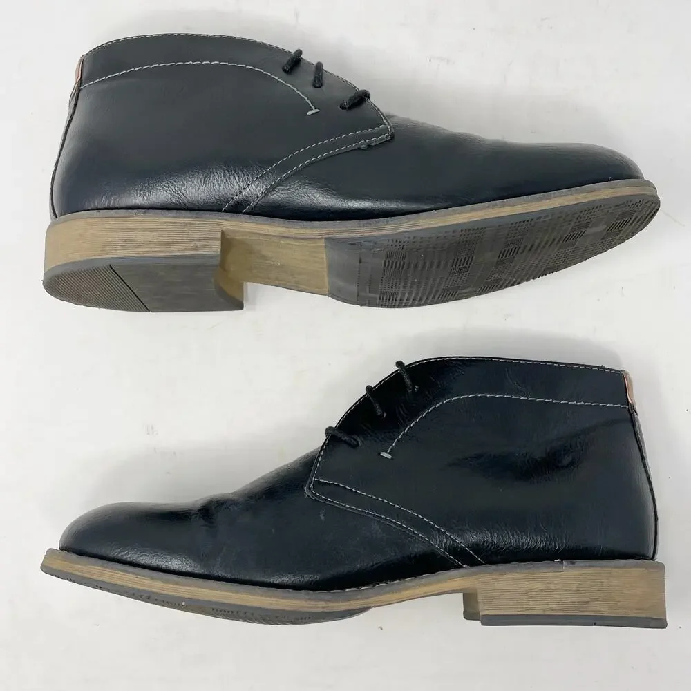 Sonoma Black Bayport Faux Leather Chukka Boots Mens Size 10.5